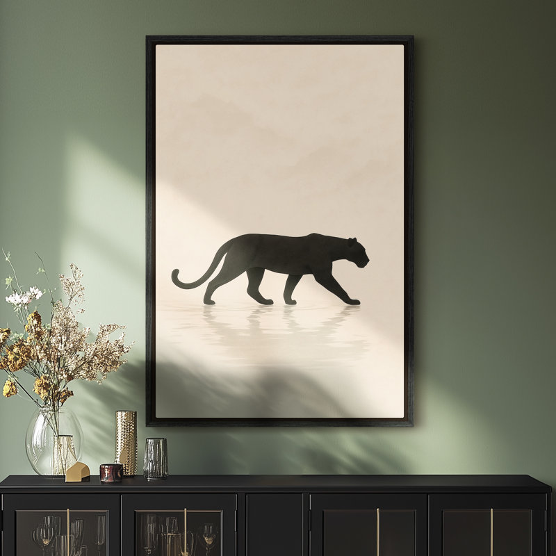 Framed Canvas Wall Art - Vintage Abstract Wall Prints for Bedroom , 36" H x 24" W, Black
