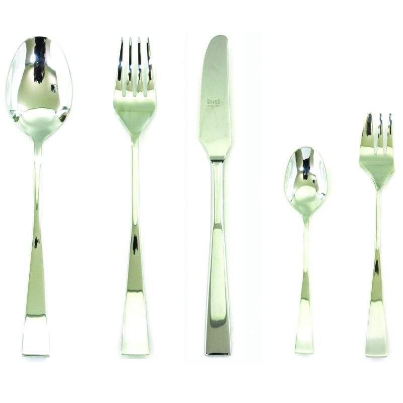 Ensemble de couverts Italia avec fourchettes à gâteaux - 30 pièces - Acier inoxydable, Argent argent