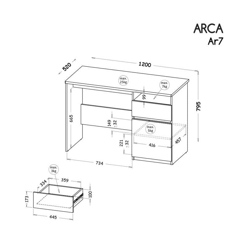 Brufsky Computer Desk, Arctic White
