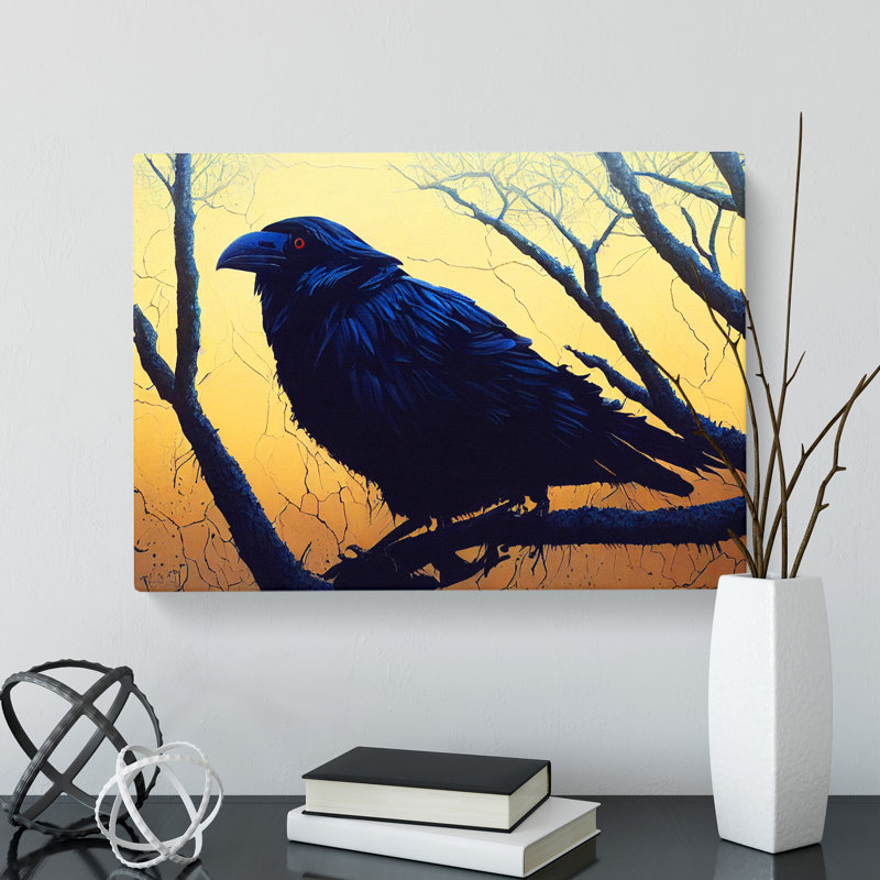 Great Raven Bird - Wrapped Canvas Print, 35cm H x 50cm W x 3cm D