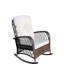 Chaise berçante avec siège spacieux et coussin de dossier épais - Usage extérieur confortable gris
