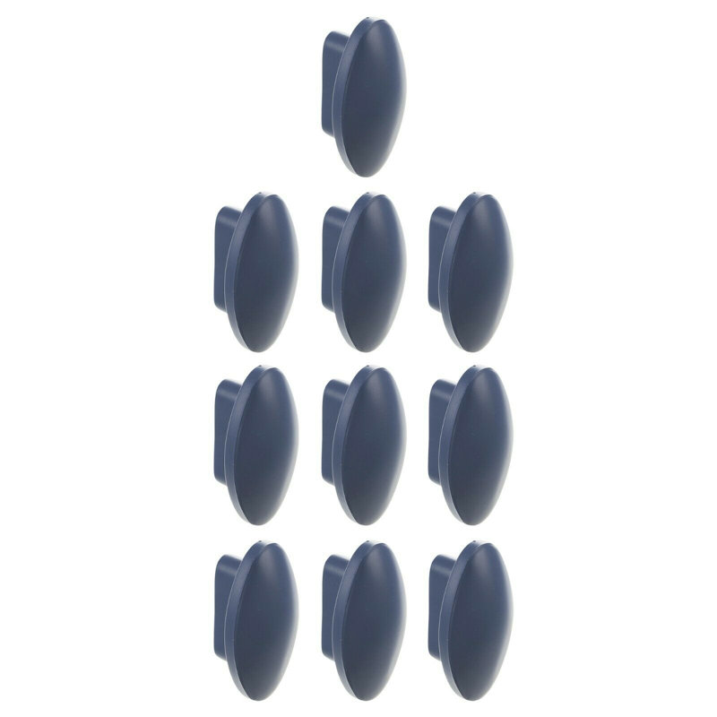Plastic, Wood And Metal Handles & Knobs White Plastic Ovals Handle X10, Blue