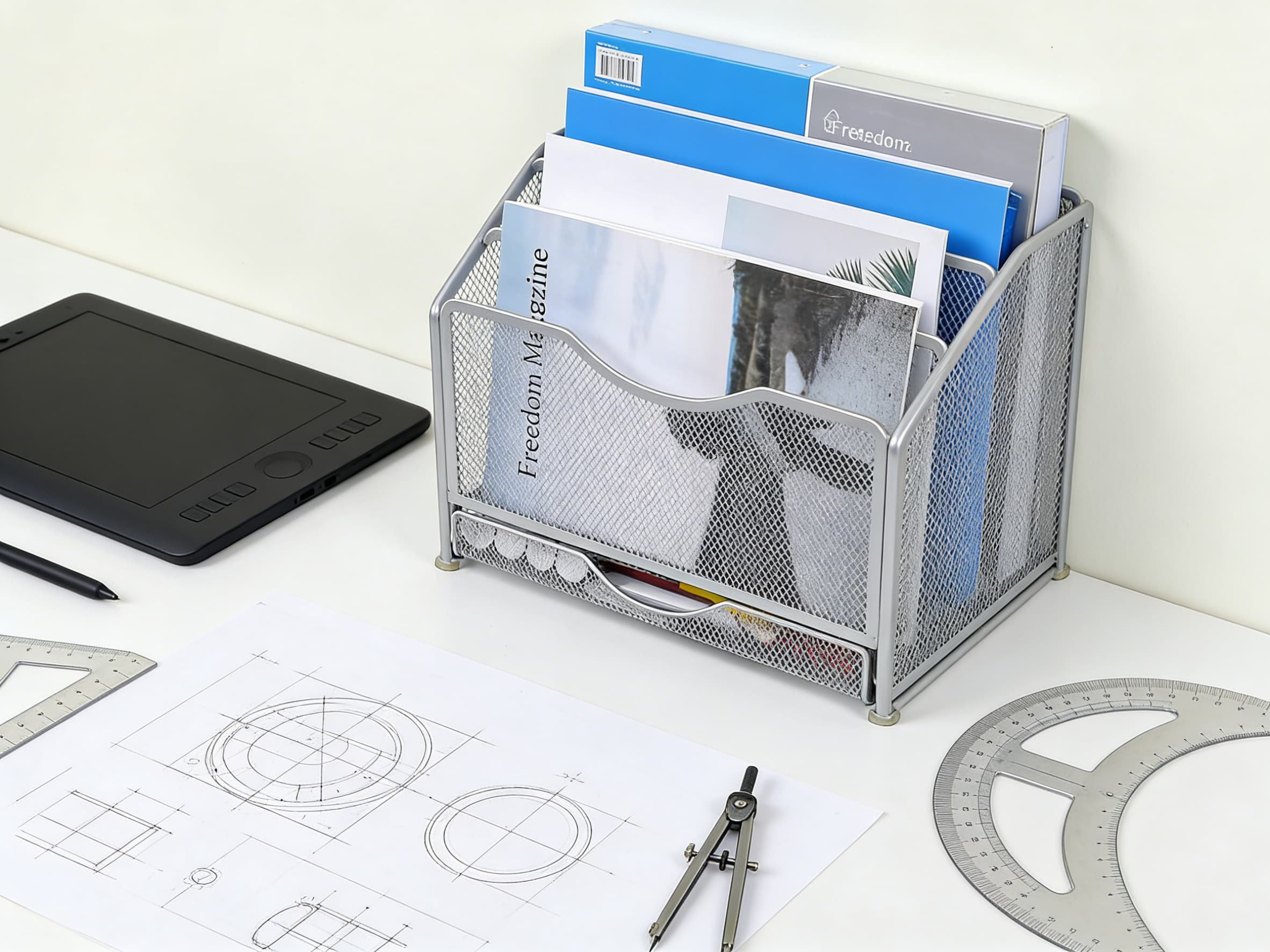 Wall File Inbox Inbox Zero Mesh Desk And Wall Mount File Organizer With 3 Vertical ...