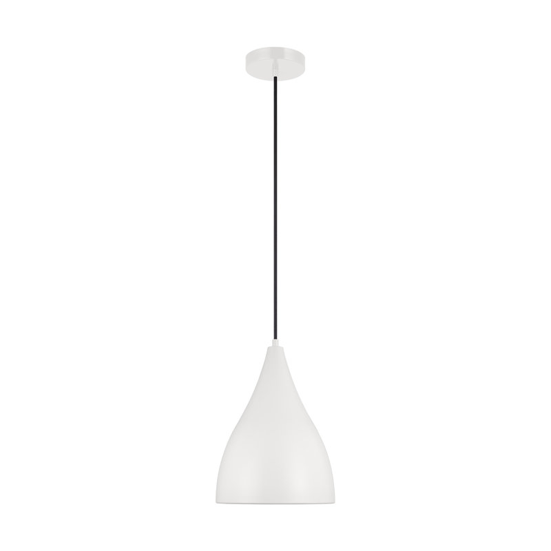 Luminaire suspendu conique à 1 lumière Ayer, H 147 po x l 9 po x P 9 po, Blanc mat