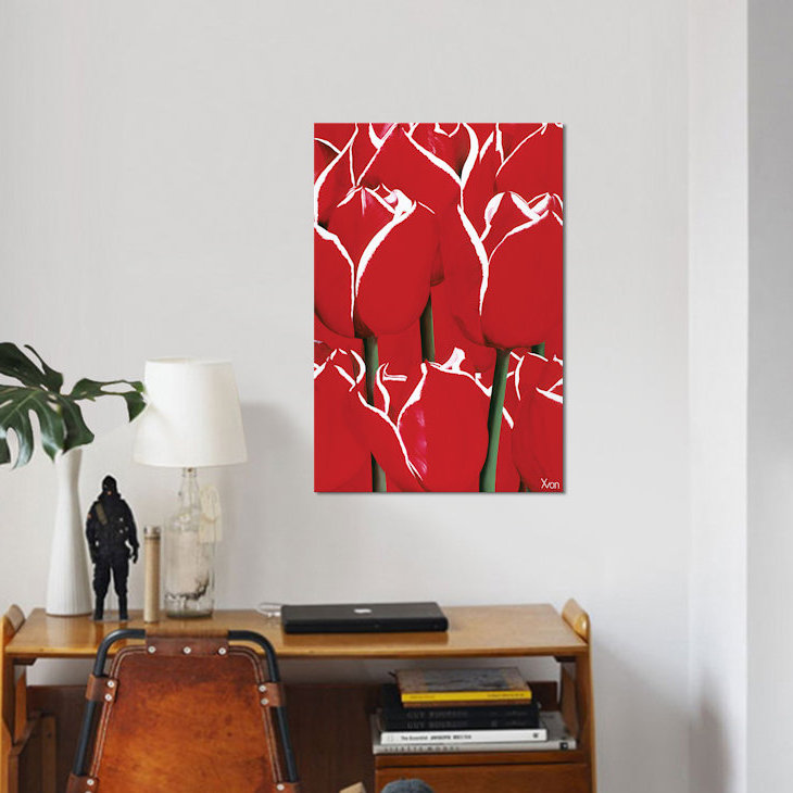 « red & white i », impression sur toile, H 40 po x l 26 po x P 1,5 po, Pas de tapis, Toile tendue