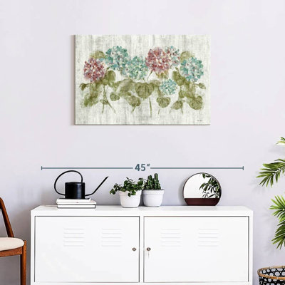 Harnek, rangée vibrante d'hortensias sur bois