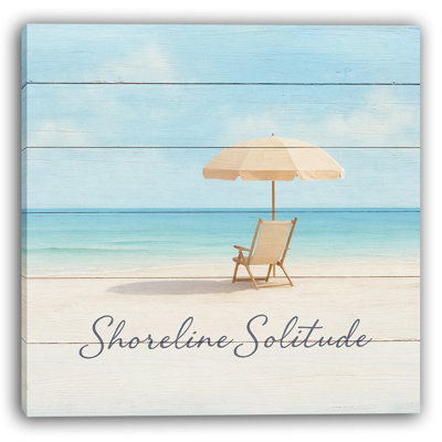 «Shoreline Solitude - Tranquil Beach», art mural sur toile
