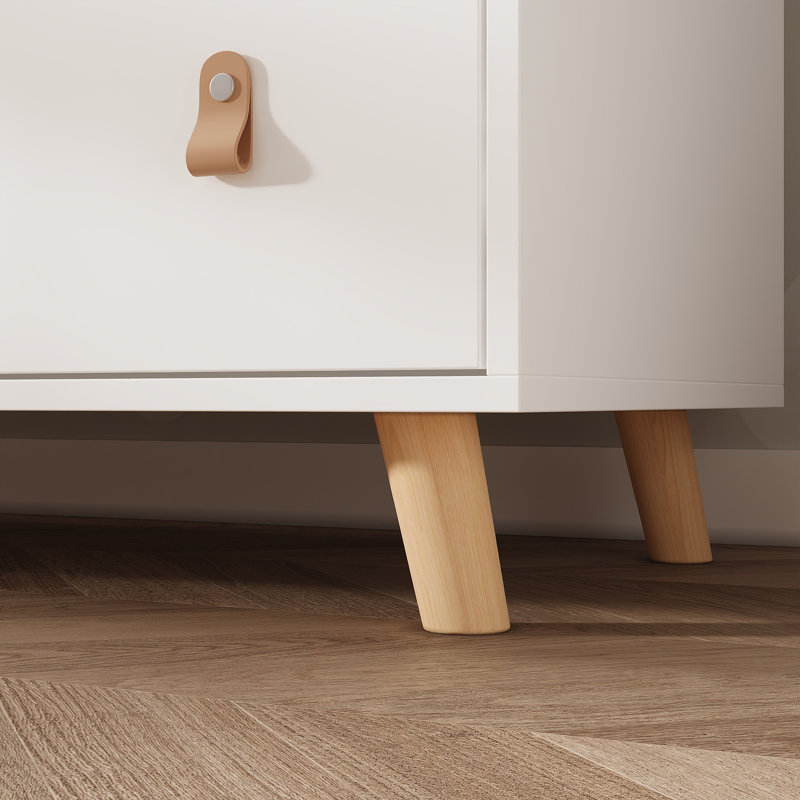 Commode à langer moderne avec rangement solide, Blanc