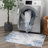 Blue/White Machine Washable Modern Abstract Polyester Area Rug-78689035