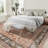 Vintage Washable Area Rug for Bedroom, Distressed Non-Slip Non-Shedding Floral Soft Throw Rugs for Living Room, Dining, Foyer (Brown)-1635185214