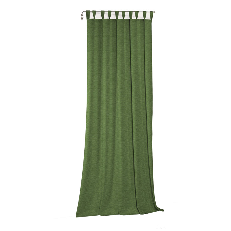 Polyacrylic Opaque Tab Top Curtain Panel, Dark green, 132cm Width x 385cm Drop