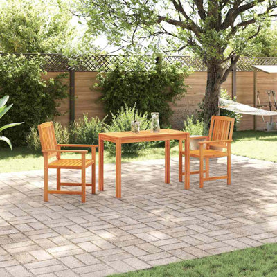 Garden Dining Set 3 Pcs Brown Solid Acacia Wood by Winston Porter