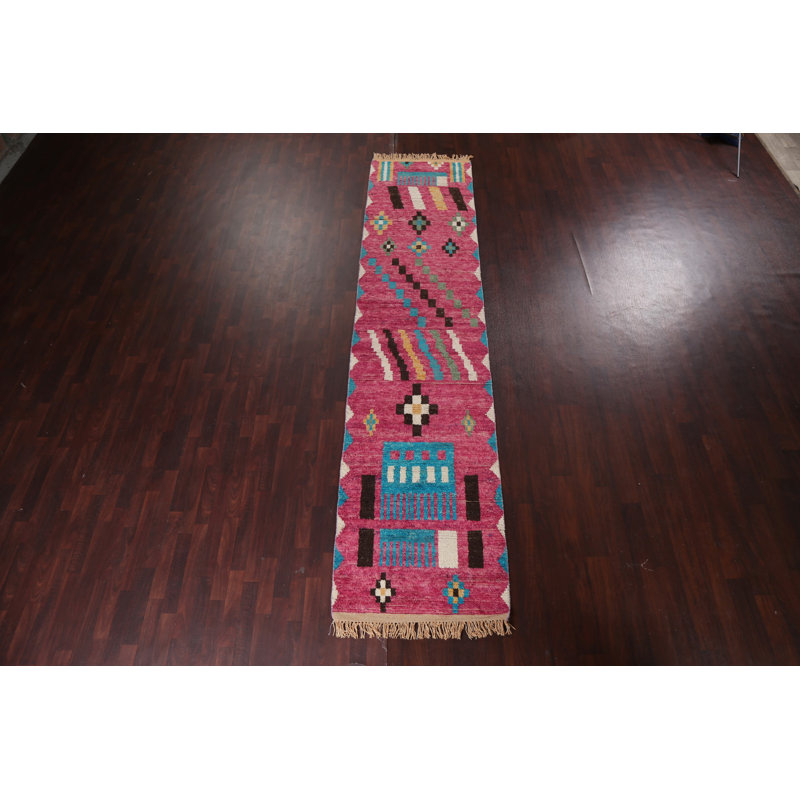 Tapis de couloir tribal marocain noué à la main 3 x 14
