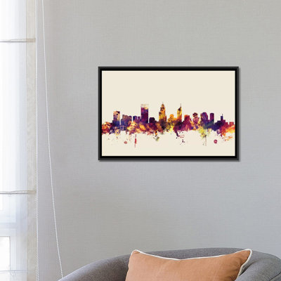 " Perth, Australia On Beige " by Michael Tompsett