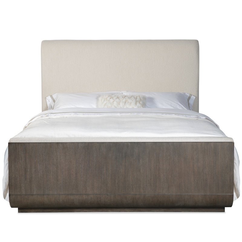 Modern Mood Upholstered Standard Bed, California King, Dark Wood/Mink/Inverness Natural