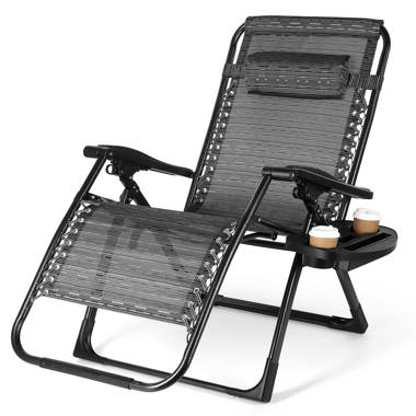 Mudssir Reclining Zero Gravity Chair with Cushion Arlmont & Co. Color: Black