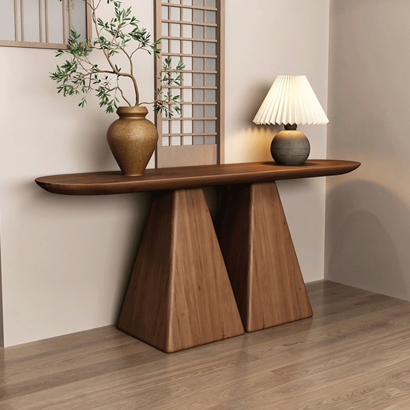 Console de style chinois simple et élégante, H 31,5 po x l 78,7 po x P 11,8, Brun