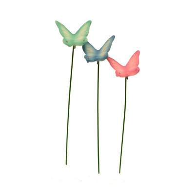 Ensemble de 3 mini papillons féeriques pour jardin