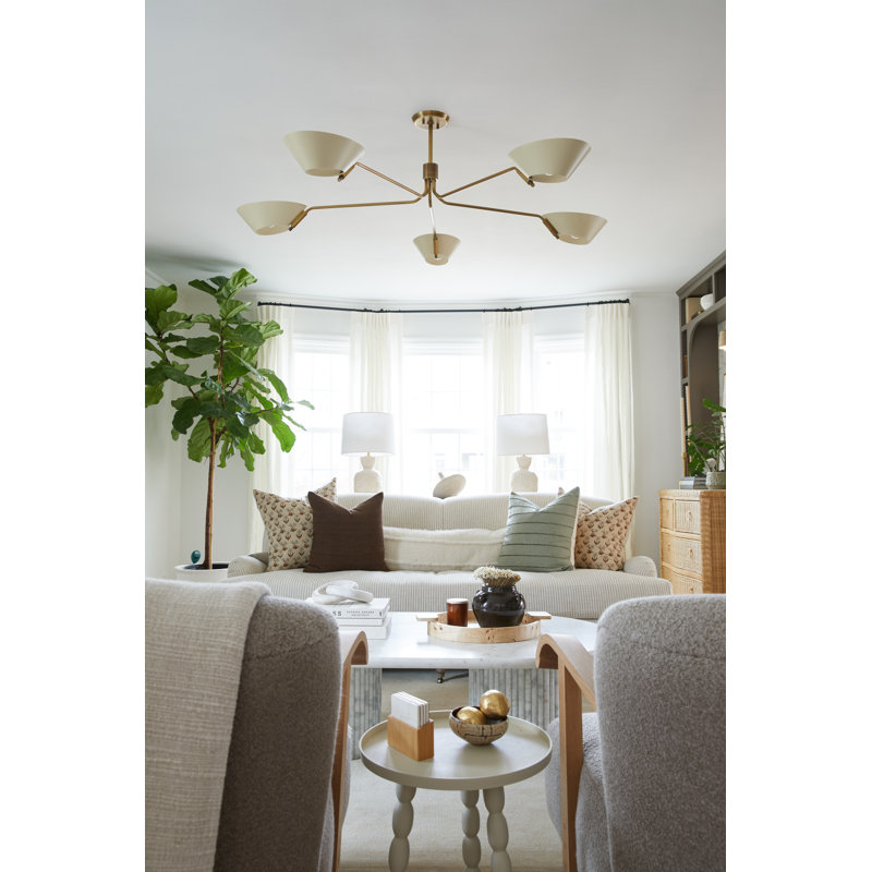 5 - Light Chandelier, Brown