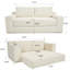 Canapé-causeuse avec mousse à mémoire de forme et structure en acier - sans assemblage, conception convertible 2-en-1, tissu en velours côtelé - canapé compact pour les petits espaces, les appartements, le bureau à domicile et la chambre à coucher (beige)-2144843725