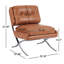 Fauteuil de chambre rembourré en similicuir capitonné l 26,38 po Charliee-1686767392