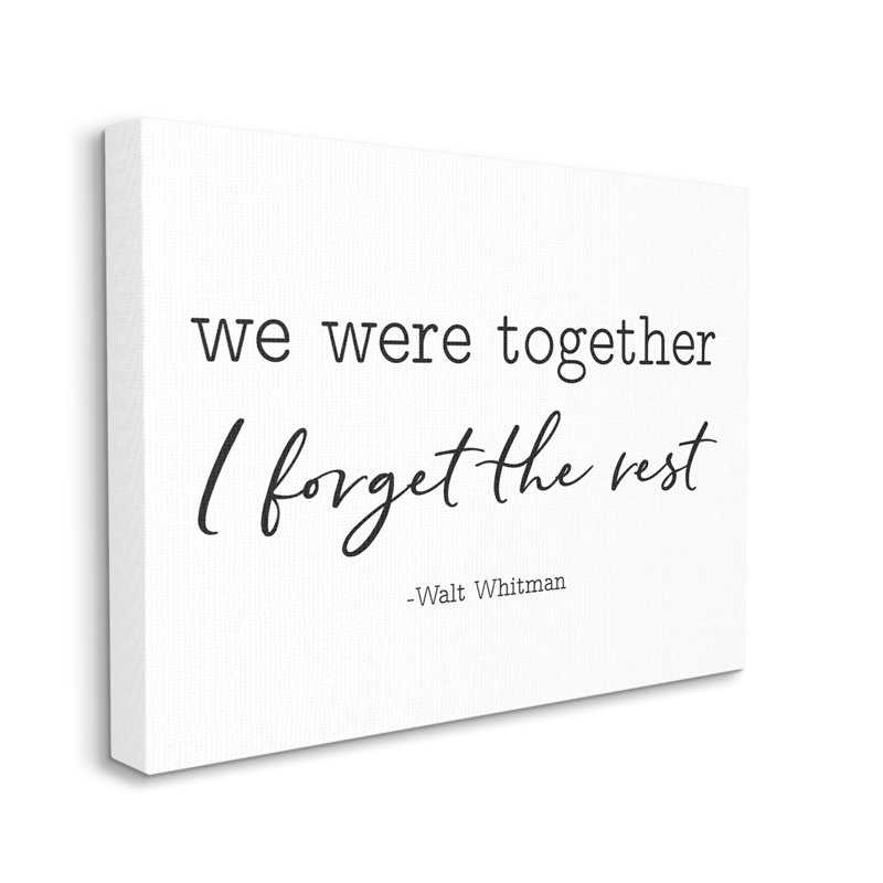 Romantic Walt Whitman Quote White Canvas Wall Art