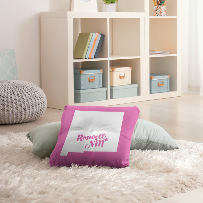 Coussin de plancher touffeté, 26 po x 26 po, Rose, Rochester