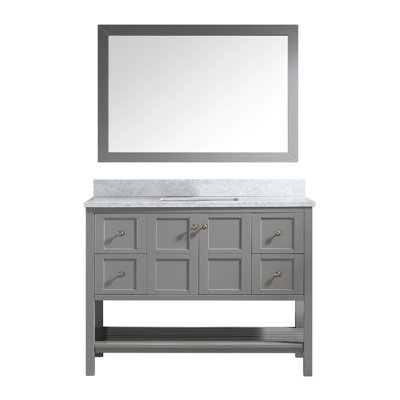 48 In. W X 22 In. D X 35.4 In. H Bath Vanity in with Mirror