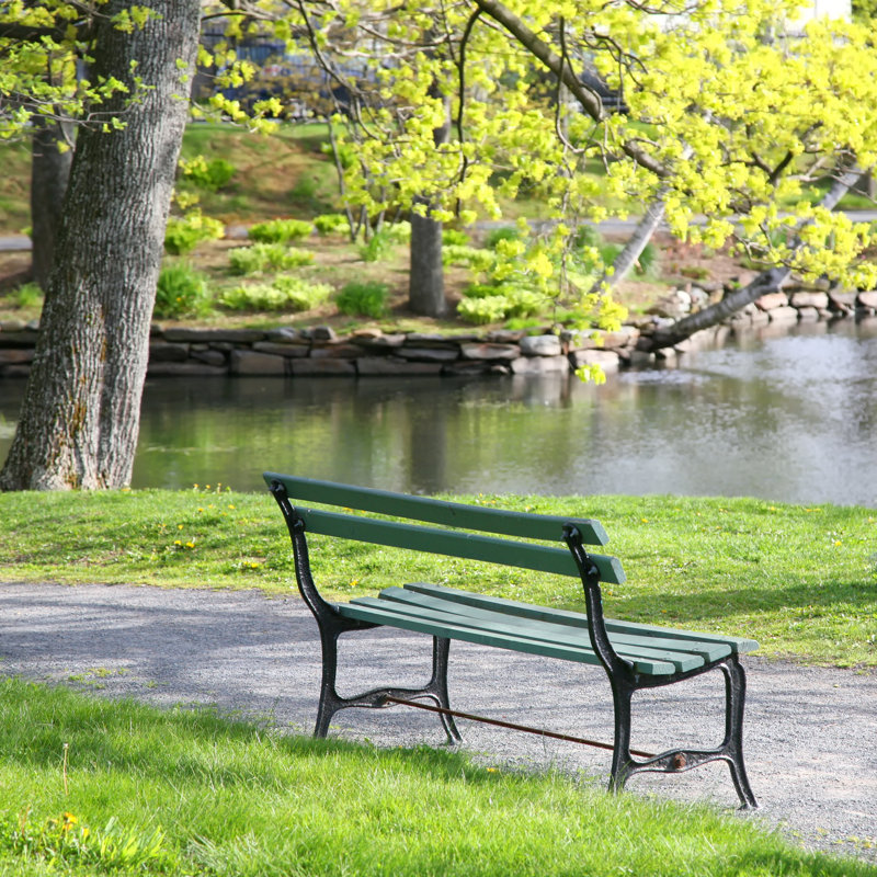 Basilia Park Bench - Wrapped Canvas Print, 91cm H x 91cm W x 3.8cm D
