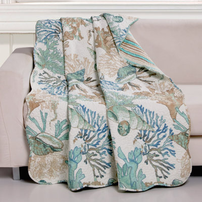 Greenland Home Atlantis Jade Throw, 50x60 Inches
