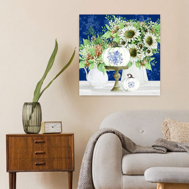Art contemporain, marguerite moderne et élégante, H 24 po x l 24 po
