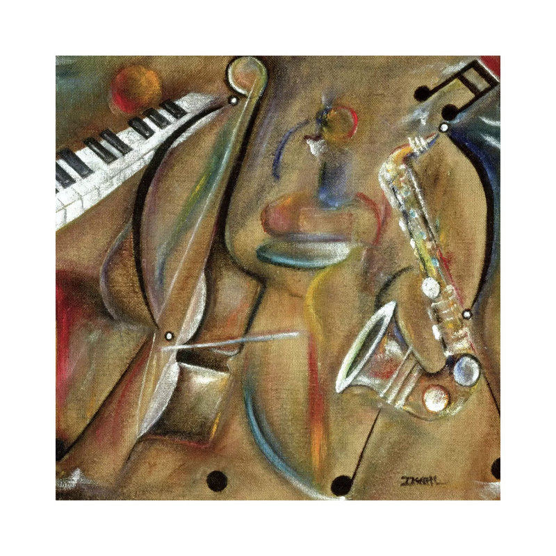 Burlap Sax by Ikahl Beckford - Wrapped Canvas Print, 45.72 cm H x 45.72 cm W
