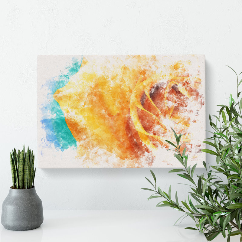 A Golden Yellow Rose - Wrapped Canvas, 35cm H x 50cm W x 3cm D