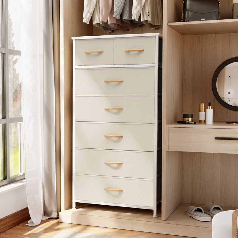 Commode 7 tiroirs 23,22 ", beige, Beige