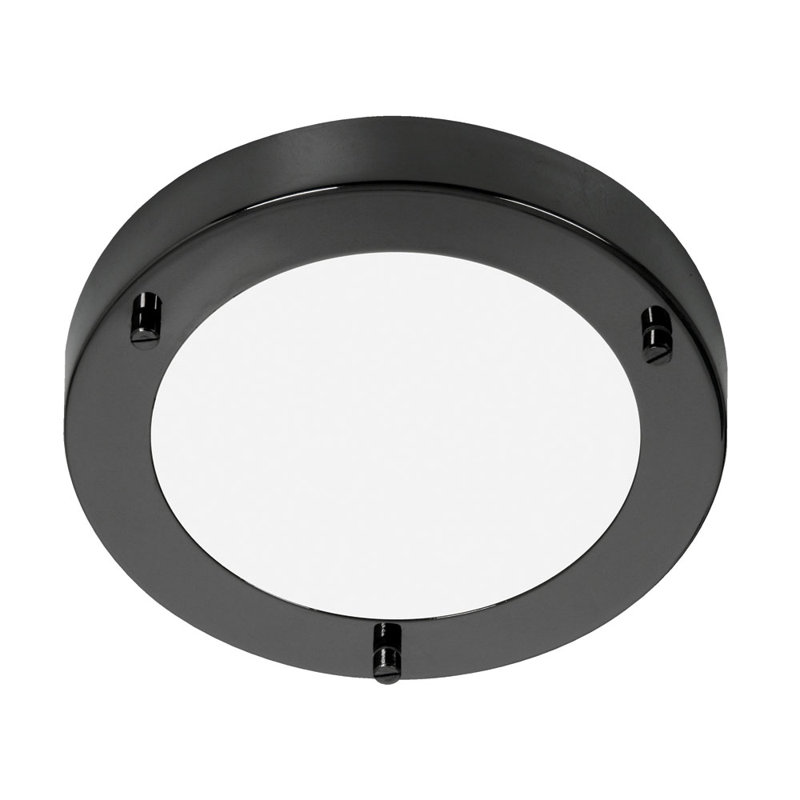 Bretton Flush Mount, Black Chrome
