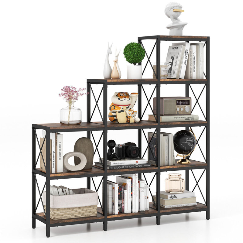 130cm H x 115cm W Metal Step Bookcase