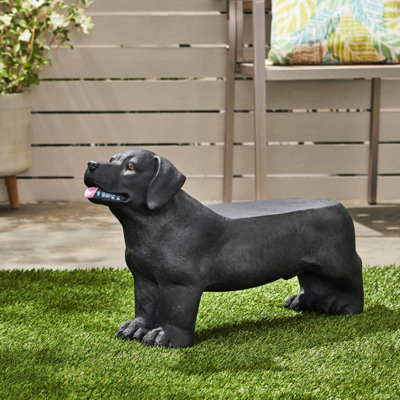 Lightweight Concrete Dog Cozy Bench - Design, No Assembly Needed, 30.83" W X 8.52" D 16.49" H Charming Graceful Concrete, Assembly,