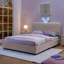 Lit double avec tête de lit pour oreilles de lapin, lumières à DEL et 4 tiroirs dans une boucle douce et respirante pour une chambre mignonne et confortable-130093270