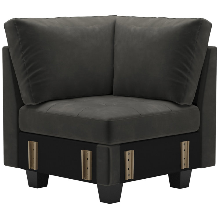Velvet Corner Seat Module For Modular Sectional Sofa Couch Corner Sofa Couch Chair