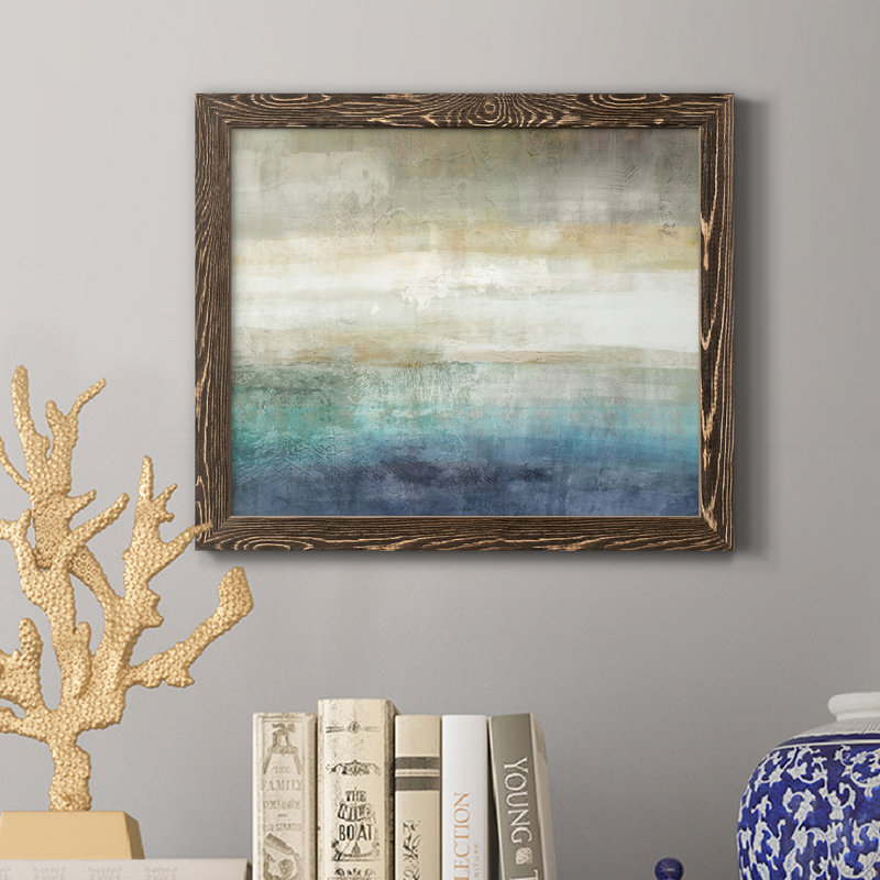 Mountain Lake - Reproduction d'art sur toile encadrée, H 24 po x l 18 po x P 1,5 po, Noyer