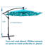 Parasol de terrasse 10 pi à DEL solaire - imperméable, 8 nervures robustes, manivelle, base croisée pour la terrasse, la terrasse, la cour arrière, l'ombre-233958514