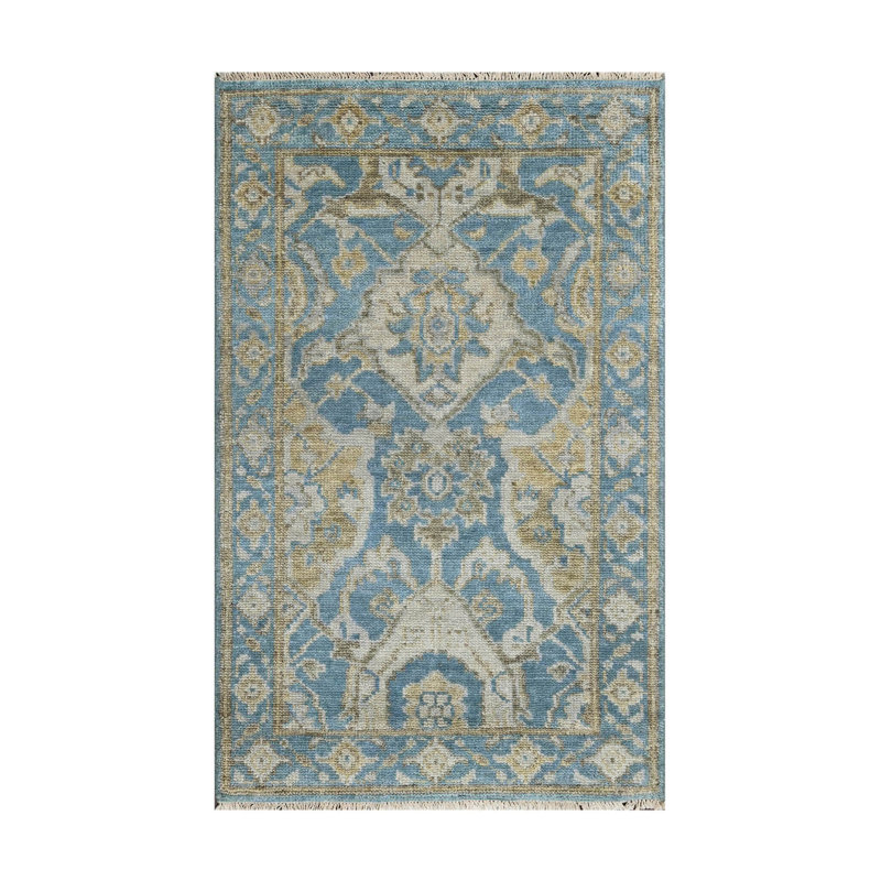 Tapis intérieur / extérieur en laine One-of-a-Kind Hassnain, Rectangle 3 pi 6 po x 5 pi 7 po