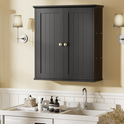 Bathroom Cabinet with Towel Bar & Shelf