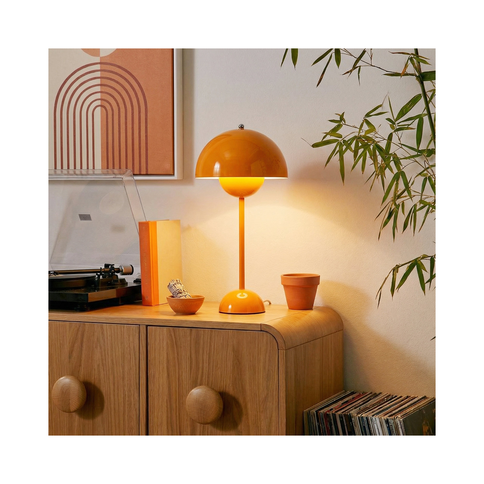 Brunilde Adjustable Metal Table Lamp, Yellow, Yellow