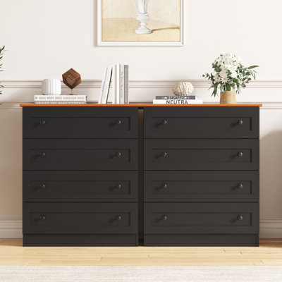 4 Drawer Dresser, White Dresser Modern Storage Chest Of Drawers, Farmhouse Storage Cabinet Organizer With 4 Drawers For Living Room, Entryway, Hallway