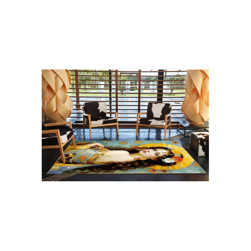 Tapis décoratif coloré à motif lavable à la machine, Sous-tapis rectangulaire 3 pi 11 po x 5 pi 11 po i