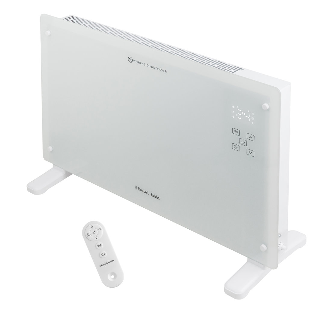 Russell Hobbs Rhpanh2006w 2kw Smart Glass Panel Heater In White