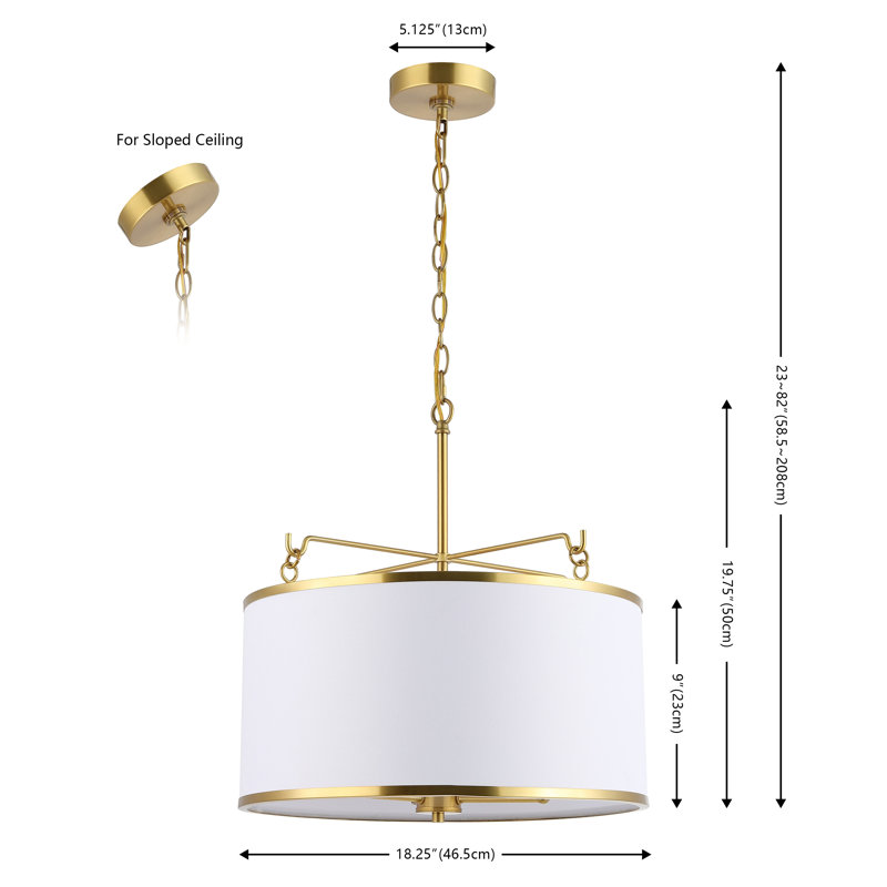 Lustre tambour 3 lumières Hongyi