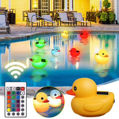 Floating Solar Ducks For Pool - Floating Solar Ducks Pool - Remote Control Luminous Ducks Solar Powered Watertight Floating Solar