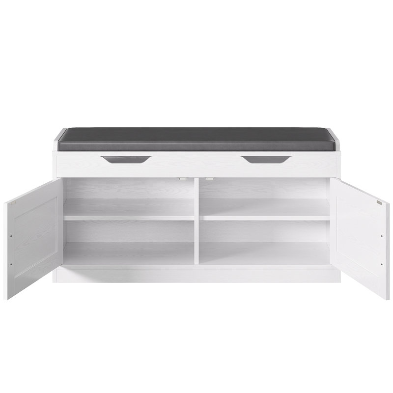 Lucy 8-12 Pair Shoe Bench with Lift Top Storage and Adjustable Shelf